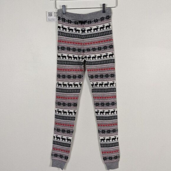 Hot Chillys Winter Love Sweater Knit Snowflake Leggings XS - Picture 7 of 8